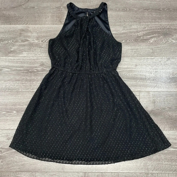 Express Black Halter Dress Keyhole Front and Back L - Picture 8 of 16